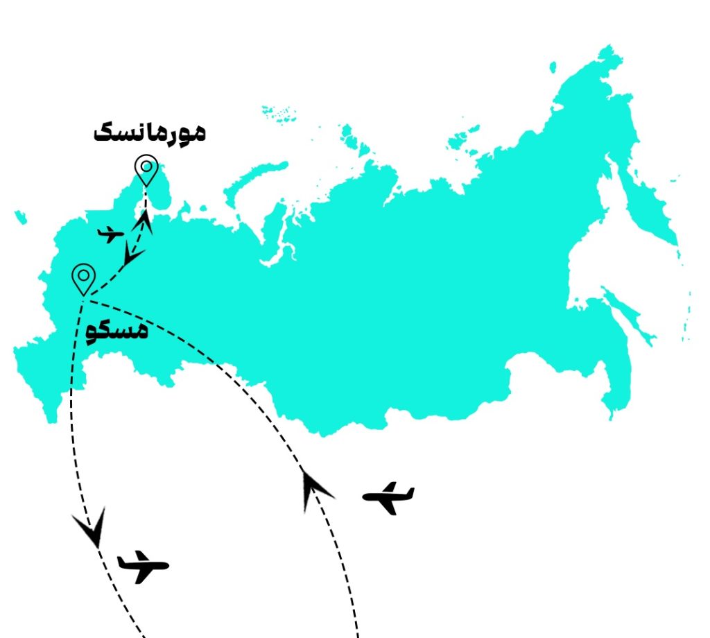 نقشه تور شفق قطبی